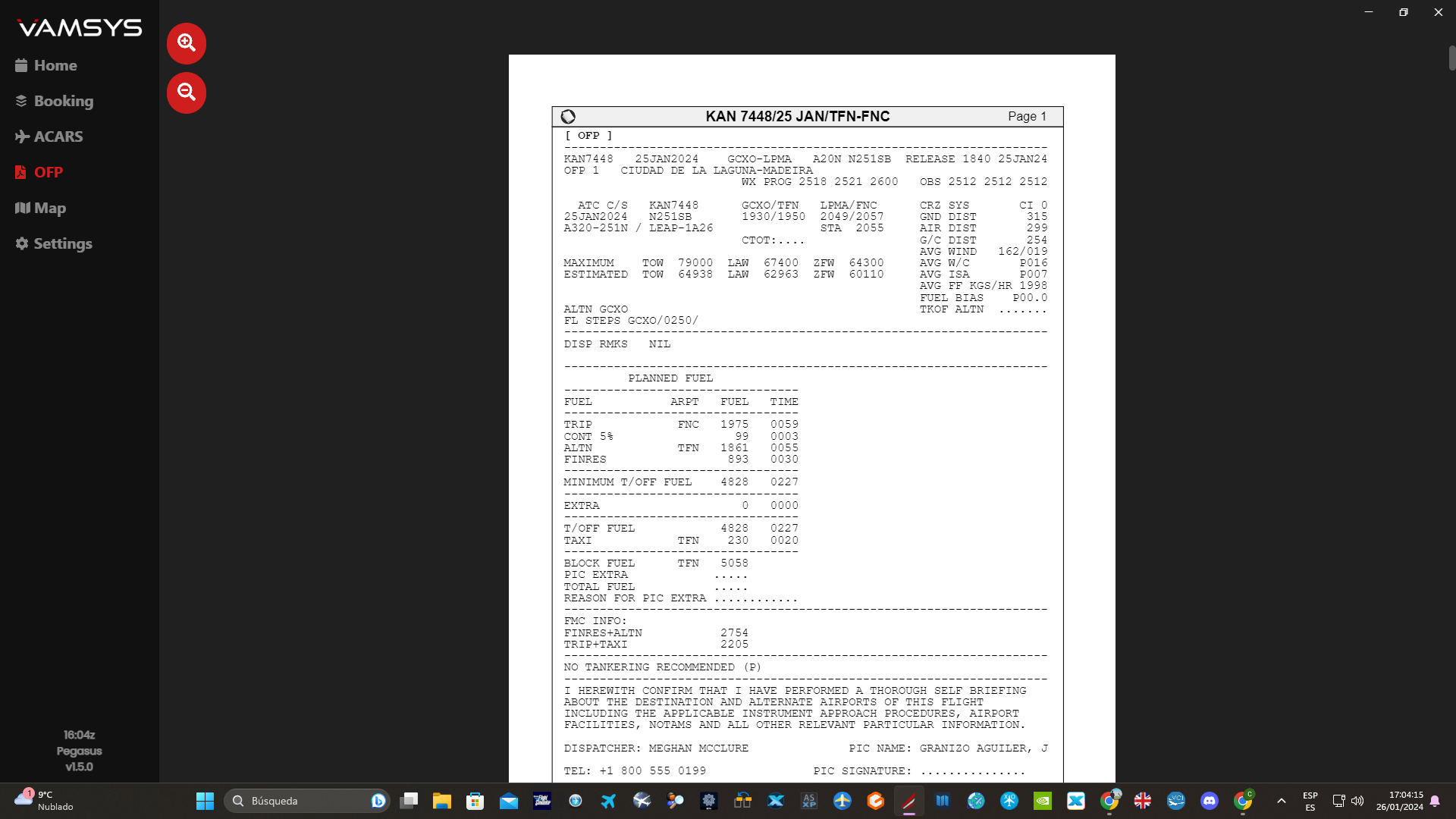CONTAMOS CON "ACARS" PEGASUS PARA REGISTRAR NUESTROS VUELOS TANTO OFFLINE COMO ONLINE (IVAO,VATSIM ETC..)